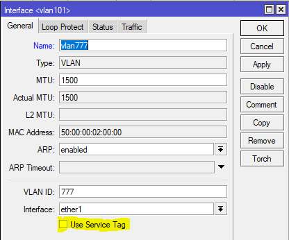 mikrotik routeros vlan